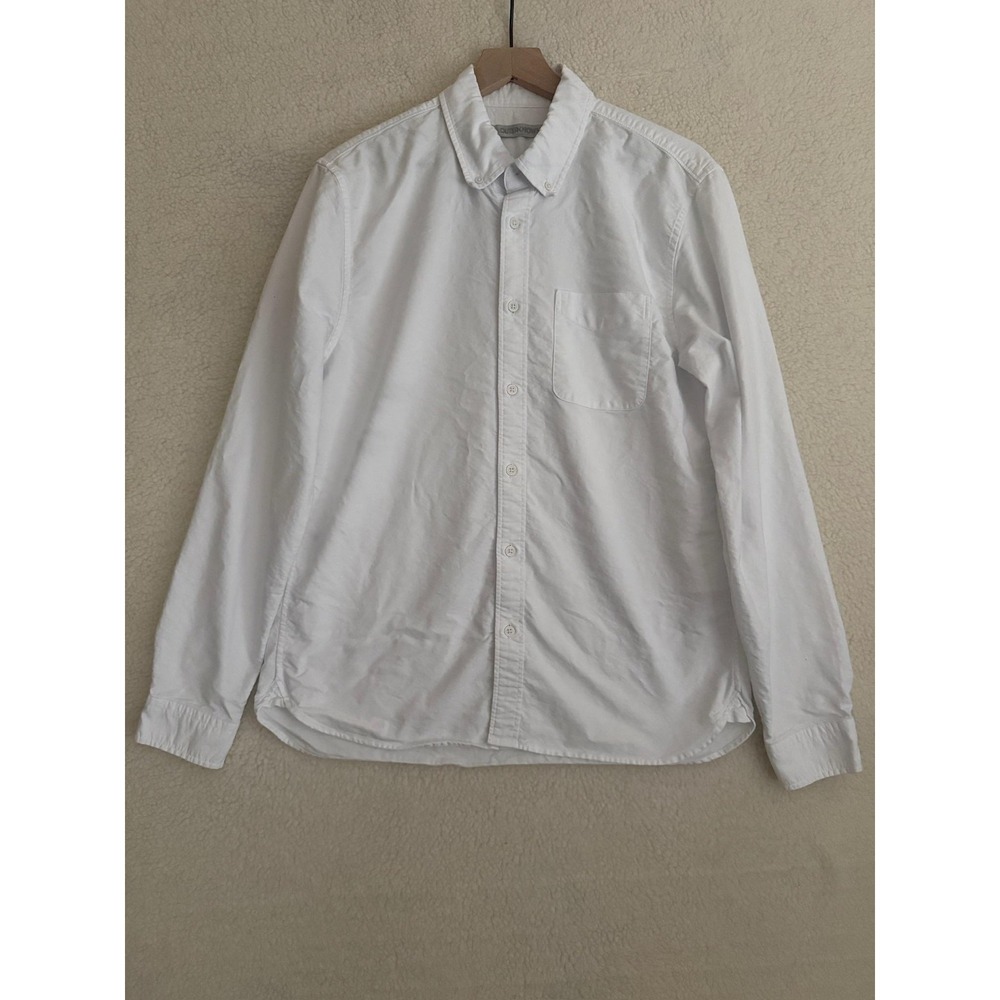 Outerknown Shirt Men's Medium White Organic Cotton Long Sleeve Button Up Casual